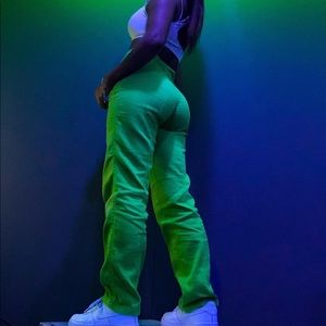 Neon green jeans
